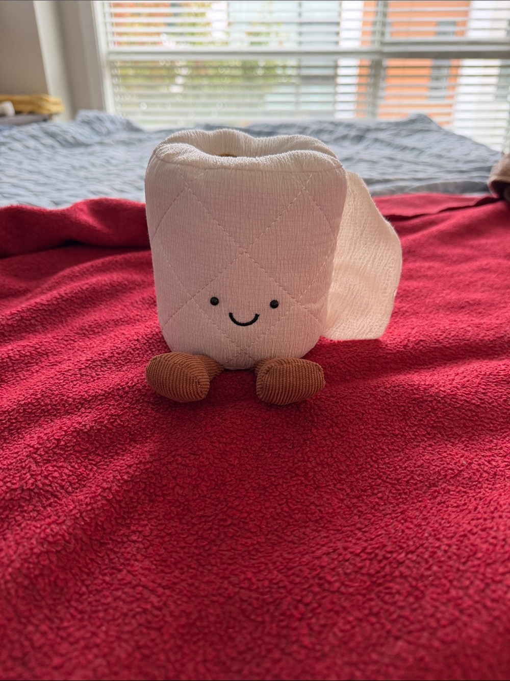 Plush White Marshmallow Toy with Brown Feet - Home Accents